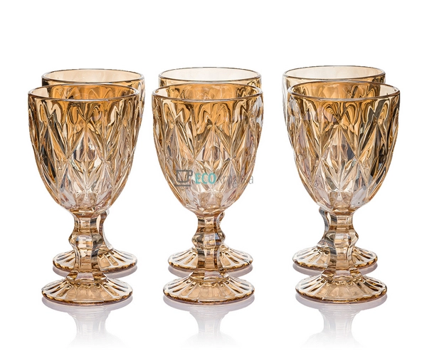 Келихи для вина з кольорового скла 6 шт Glassware 320 мл ...