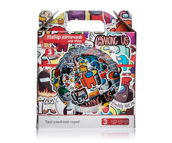 Набір скляного посуду для дітей 3 предмета Among Us EK10 ...
