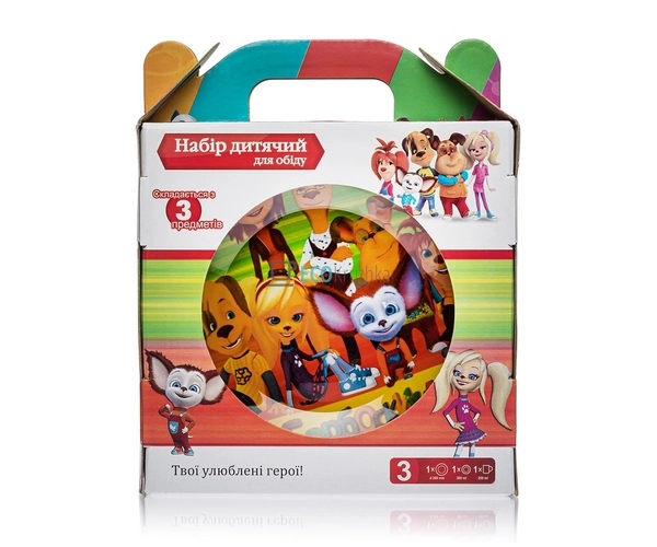 Набір скляного посуду для дітей 3 предмета Барбоскіних E ...