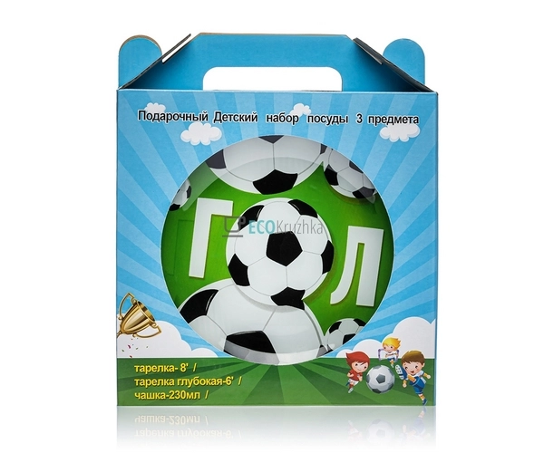 Набір скляного посуду для дітей 3 предмета Футбол EK1098 ...