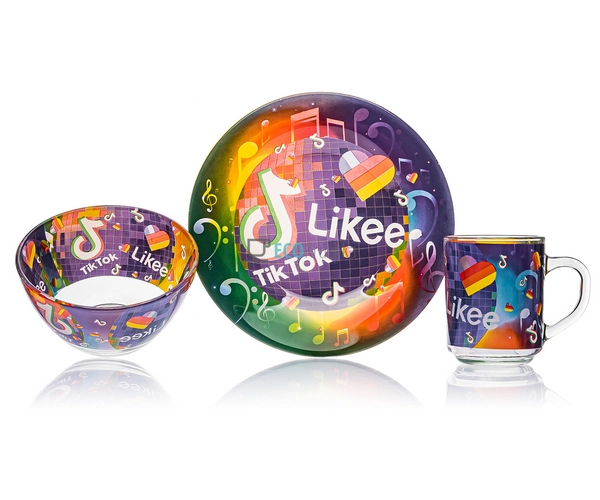 Набір скляного посуду для дітей 3 предмети Tik Tok Metr  ...