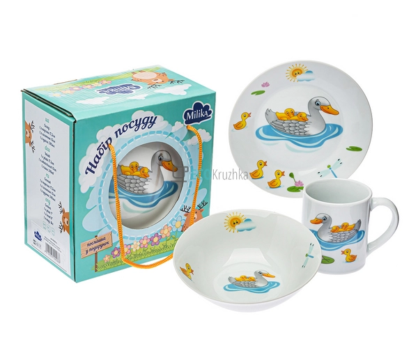 Набір посуду для сніданку Milika Duck Family 3 предмети  ...