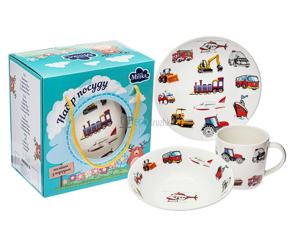 Набір посуду для сніданку Milika Motor Land 3 предмета E ...