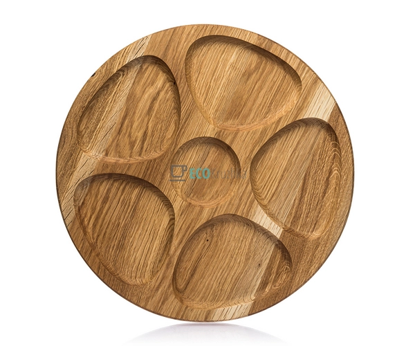 Менажниця кругла дубова шестисекційна з соусником 30 см  ...