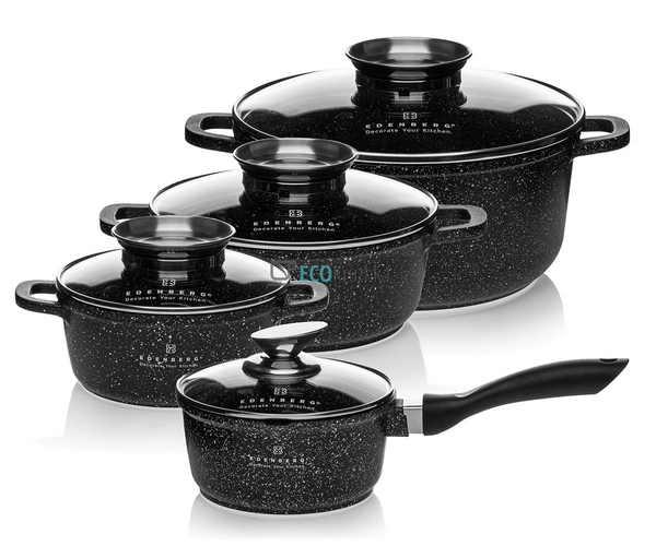 Набір посуду Edenberg із 8 предметів з гранітним покритт ... Набір посуду Edenberg із 8 предметів з гранітним покритт ...