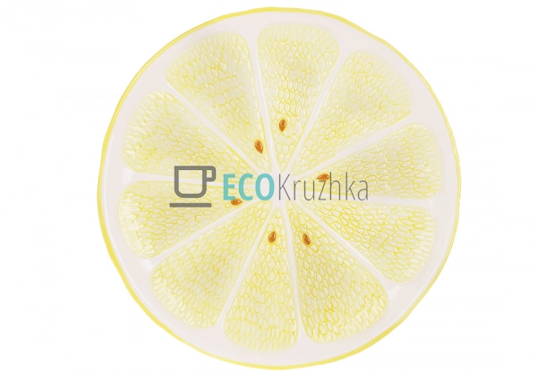 Блюдо керамічне Лимон, 25.5см, Жовтий (928-058) Блюдо керамічне Лимон, 25.5см, Жовтий (928-058)