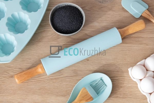 Скалка для тіста Ardesto Tasty baking, блакитний, 43,5 с ...