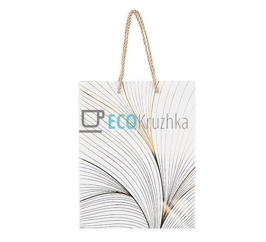 Подарунковий пакет з принтом та золотим напиленням 23 см ...