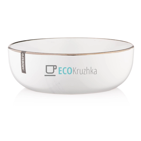 Тарілка супова Ardesto Marmo, 19 см, біла, кераміка (AR2 ...