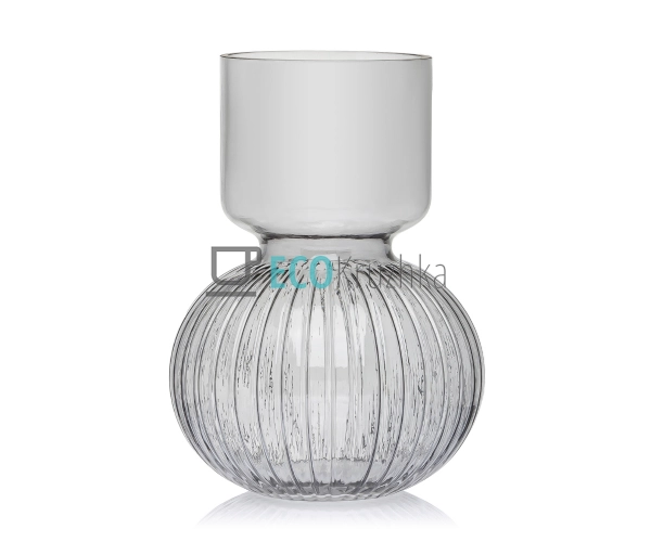 Ваза скляна Bottle grey D15 х 25см, Сіро-синій (527-801)