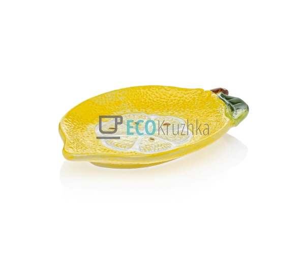 Тарілка керамічна Lemon, 20.5 х 14 х 2см, колір - жовтий (928-107)