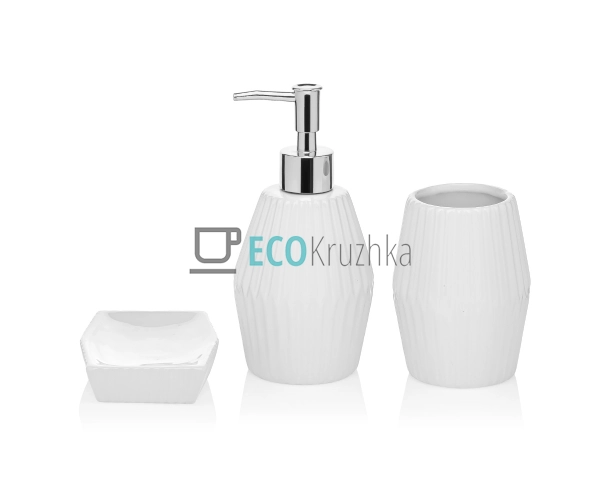 Набір для ванної (3 предмети): дозатор 350мл, склянка дл ...