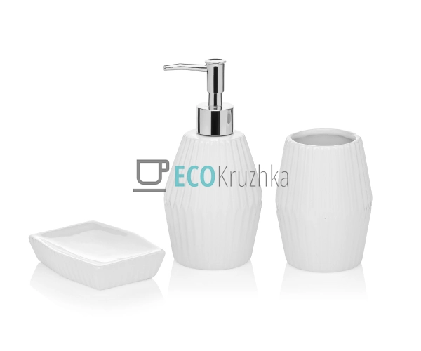 Набір для ванної (3 предмети): дозатор 350мл, склянка дл ...