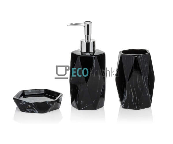 Набір для ванної кімнати (3 предмети) дозатор для мила,  ...
