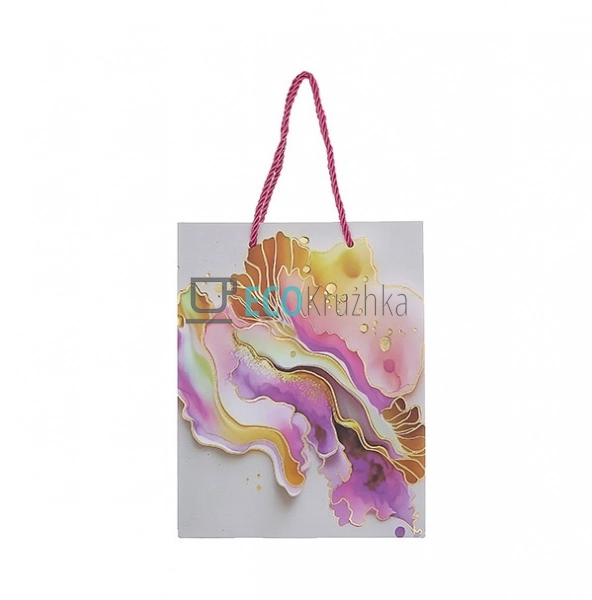 Подарунковий пакет з принтом та золотим напиленням 41см  ... Подарунковий пакет з принтом та золотим напиленням 41см  ...