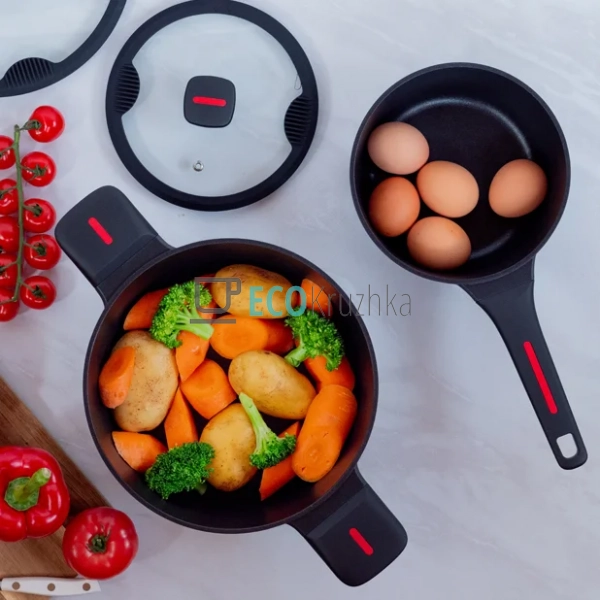 Ківш 1.9 л Magio Литий антипригарний Чорний матовий (MG- ...