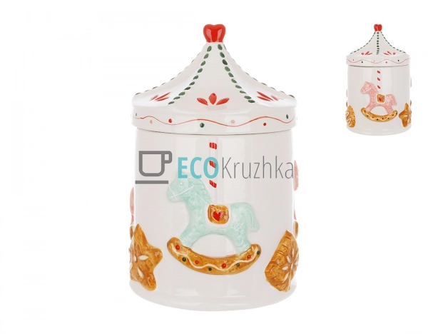 Керамічна банка для солодощів "Прянична карусель", 1.5 л ...