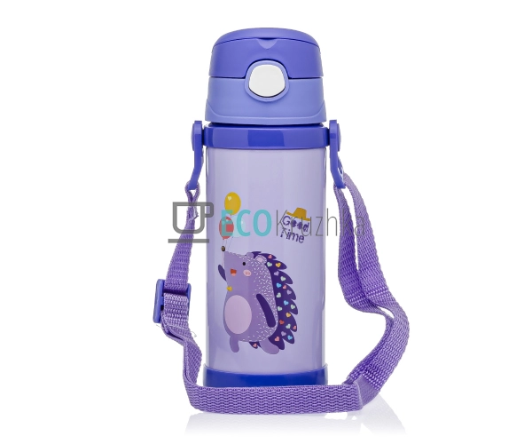 Термос дитячий поїлка з трубочкою 350 мл Їжак Фіолетовий MT-3936