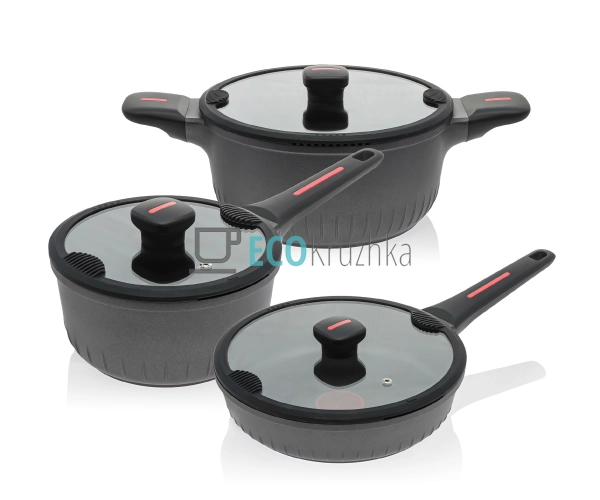 Набір посуду із мармуровим п ... Набір посуду із мармуровим п ...