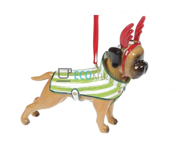 Фігурка на підвісі "Мопс Новорічний настрій" 12.5 см – стильний новорічний декоративний аксесуар (Модель 208-303) Фігурка на підвісі "Мопс Новорічний настрій" 12.5 см – стильний новорічний декоративний аксесуар (Модель 208-303)