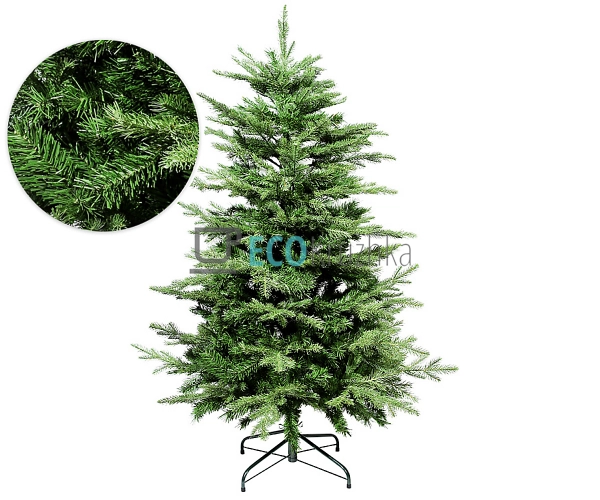 Штучна ялинка "Пані" 152 см, 1387 гілок, на металевій підставці, пишна новорічна ялинка преміум якості 840-190
