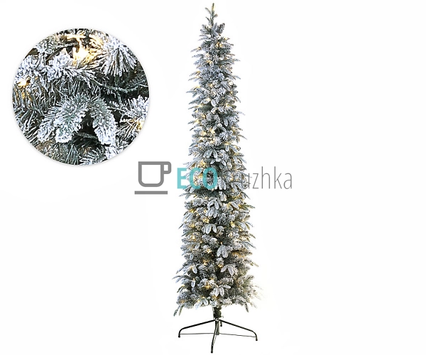 Штучна ялинка "Прима" 228 см, 1002 гілки, 200 LED вогнів, тепле біле світло, пишна новорічна ялинка 840-233