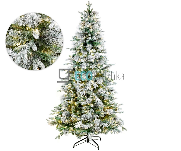 Штучна ялинка "Снігова королева" 228 см, 700 LED вогнів, тепле біле світло, новорічна ялинка для приміщень 840-247