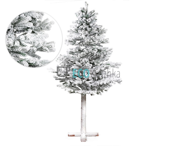 Штучна засніжена ялинка Йокогама 240 см на високій ніжці, з ефектом снігу, преміум новорічна ялинка 907-103