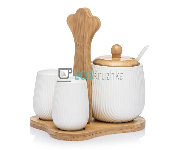 Набір на бамбуковій підставці три предмети Ребристі ( цу ...