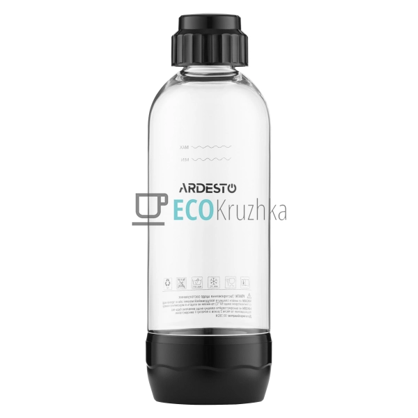 Пляшка для сифону Ardesto 1л, пластик, прозорий (SMW-B1)