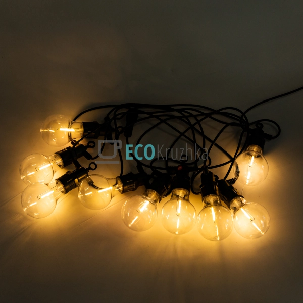 Ретро-гірлянда вулична 10 LED довжина 5 метрів, жовтий ( ...