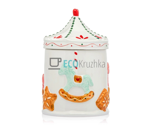 Керамічна банка для солодощів "Прянична карусель", 1.5 л ...