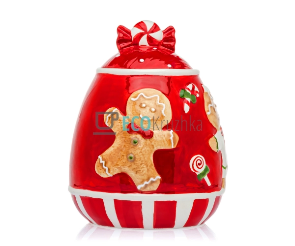 Керамічна банка для солодощів "Веселі пряники", 1.9 л, ч ... Керамічна банка для солодощів "Веселі пряники", 1.9 л, ч ...