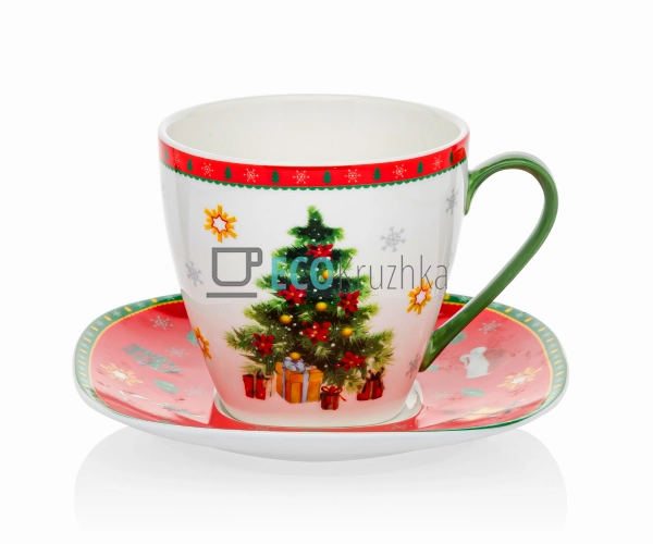 Порцелянова чашка з блюдцем "Святковий флер", 220 мл (49 ... Порцелянова чашка з блюдцем "Святковий флер", 220 мл (49 ...