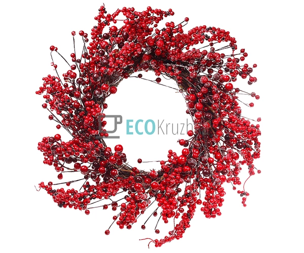 Новорічний вінок "Морозна ягода", 55 см (Модель 758-253)