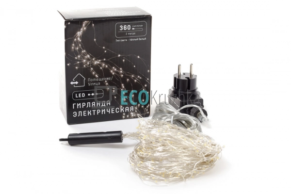 Гірлянда-пучок 360 LED, теплий білий, 18 ниток по 2 м, 2 ...