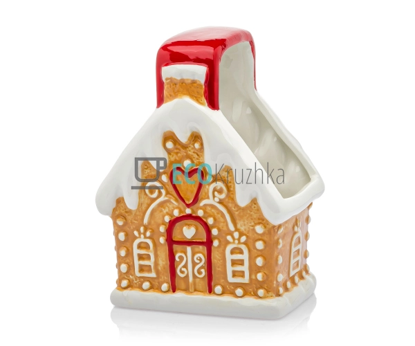 Цукерниця керамічна "Пряничний будиночок", 12x9x16 см (а ... Цукерниця керамічна "Пряничний будиночок", 12x9x16 см (а ...