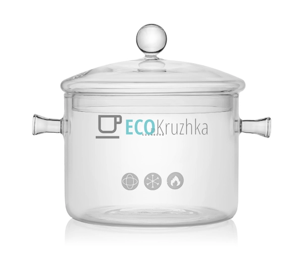 Кастрюля 1.7 л, боросилікатне скло Прозора Edenberg (EB- ...