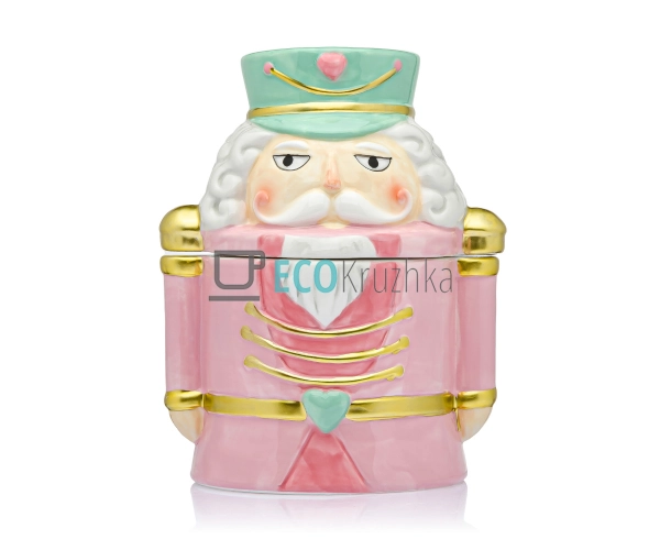 Керамічна банка для солодощів "Лускунчик", 850 мл, рожев ... Керамічна банка для солодощів "Лускунчик", 850 мл, рожев ...