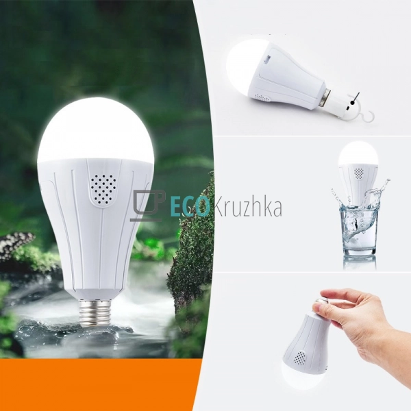 Яскрава лампочка з акумулятором 2x18650 20w Led лампа E2 ... Яскрава лампочка з акумулятором 2x18650 20w Led лампа E2 ...