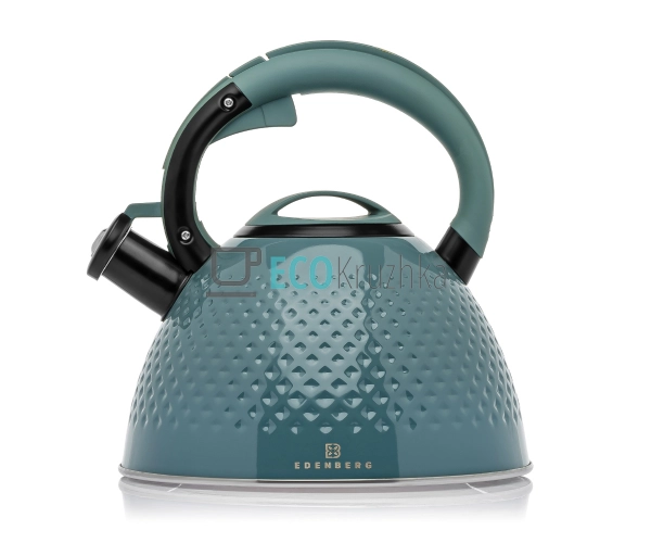 Чайник із нержавіючої сталі зі свистком 3 л Edenberg Сма ... Чайник із нержавіючої сталі зі свистком 3 л Edenberg Сма ...