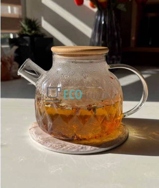 Чайник 1000 мл, боросилікатне скло, прозорий, скляний, б ... Чайник 1000 мл, боросилікатне скло, прозорий, скляний, б ...