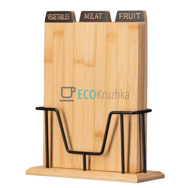 Набір кухонних бамбукових дощок на підставці Midori, 3 ш ... Набір кухонних бамбукових дощок на підставці Midori, 3 ш ...