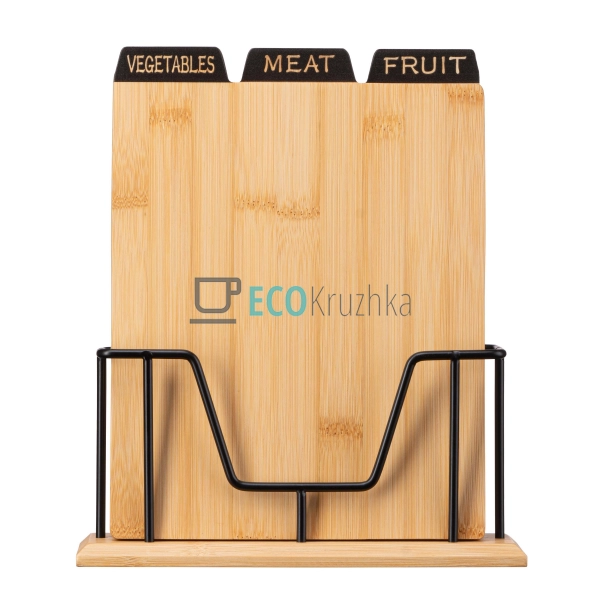 Набір кухонних бамбукових дощок на підставці Midori, 3 ш ... Набір кухонних бамбукових дощок на підставці Midori, 3 ш ...