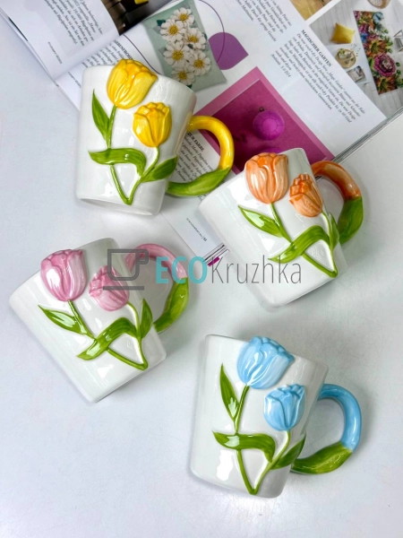 Керамічна кружка "Тюльпан блакинтий" 320 мл (8030-392-1) Керамічна кружка "Тюльпан блакинтий" 320 мл (8030-392-1)
