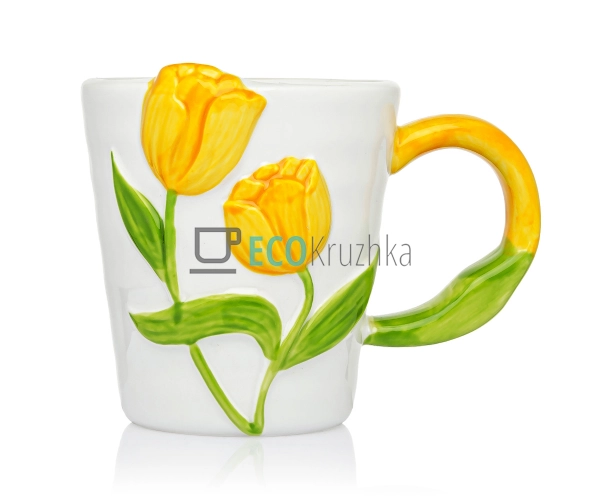 Керамічна кружка "Тюльпан жовтий" 320 мл (8030-392-4)