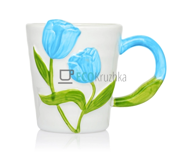 Керамічна кружка "Тюльпан блакинтий" 320 мл (8030-392-1) Керамічна кружка "Тюльпан блакинтий" 320 мл (8030-392-1)