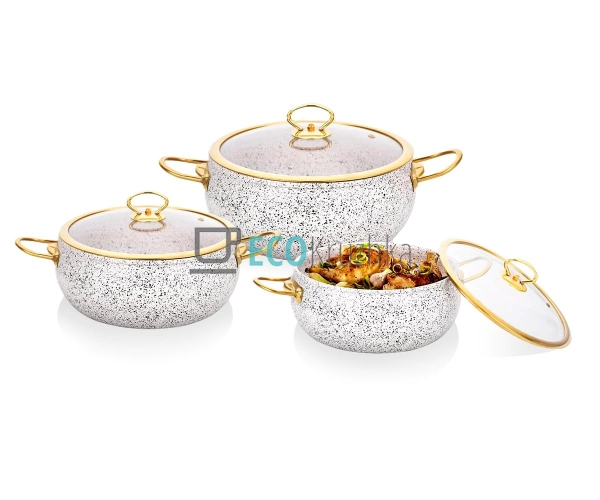 Набір каструль Edenberg 6 предметів з мармуровим антипри ... Набір каструль Edenberg 6 предметів з мармуровим антипри ...
