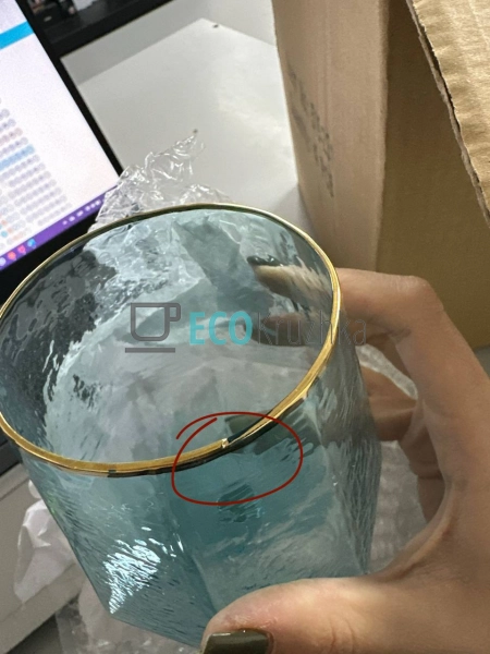 УЦІНКА КЕЛИХ ДЛЯ ВИНА З БЛАКИТНОГО СКЛА 530МЛ УЦІНКА КЕЛИХ ДЛЯ ВИНА З БЛАКИТНОГО СКЛА 530МЛ