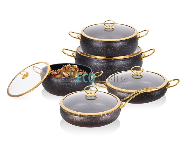 Набір каструль Edenberg 10 предметів з мармуровим антипр ...